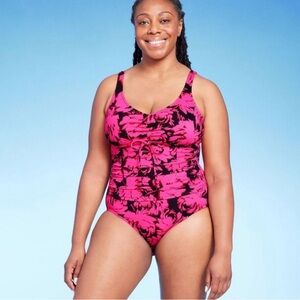 AquaGreen Floral Pink Women's Swimsuit. XL. NWT